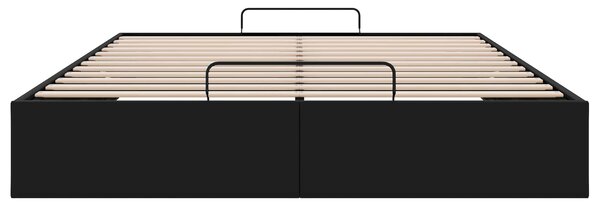 Otomanski krevet Crna 153 x 203 cm Umjetna koža - Crna / 153 x 203 cm