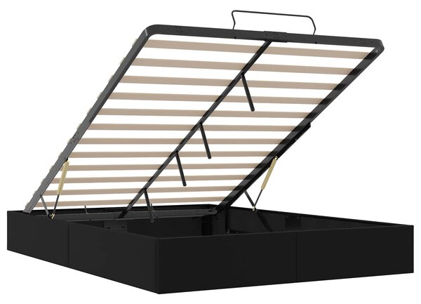 Otomanski krevet Crna 153 x 203 cm Umjetna koža - Crna / 153 x 203 cm
