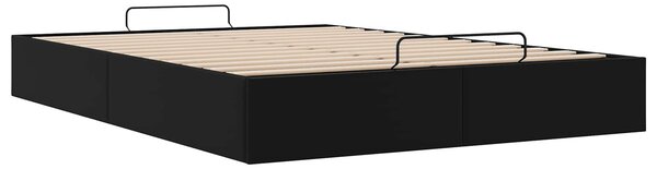 Otomanski krevet Crna 153 x 203 cm Umjetna koža - Crna / 153 x 203 cm