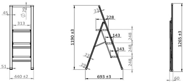 Bijela metalna ljestve 127 cm – Wenko
