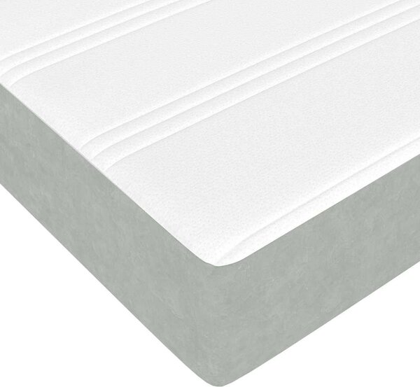 Okvir kreveta s madracem s madracem 2 pcs Svjetlosiva Baršun - Svjetlosiva / 200 x 200 cm