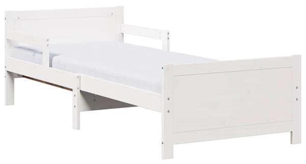 Krevet s produžetnim madracem s uzglavljem Bijelo 80 x 200 cm - Bijela / 80 x 200 cm