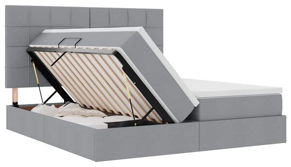 Krevet s od storage s pohranom Svjetlosiva 180 x 200 cm Tkanina - Svjetlosiva / 180 x 200 cm