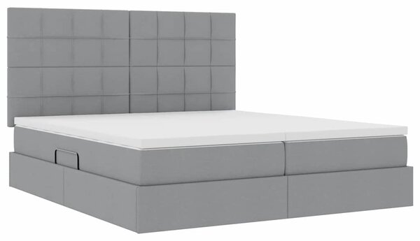 Krevet s od storage s pohranom Svjetlosiva 180 x 200 cm Tkanina - Svjetlosiva / 180 x 200 cm