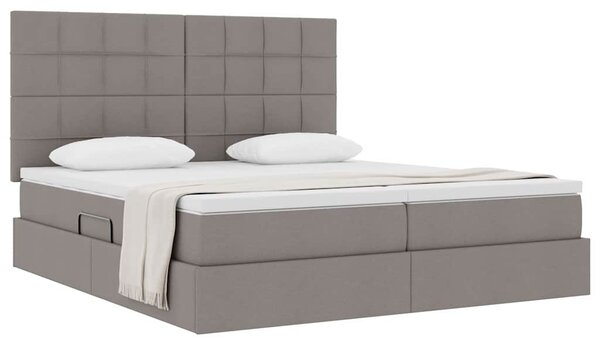 Krevet s od storage s uzglavljem Sivosmeđa 180 x 200 cm Tkanina - Smeđesiva / 180 x 200 cm