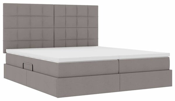 Krevet s od storage s uzglavljem Sivosmeđa 180 x 200 cm Tkanina - Smeđesiva / 180 x 200 cm