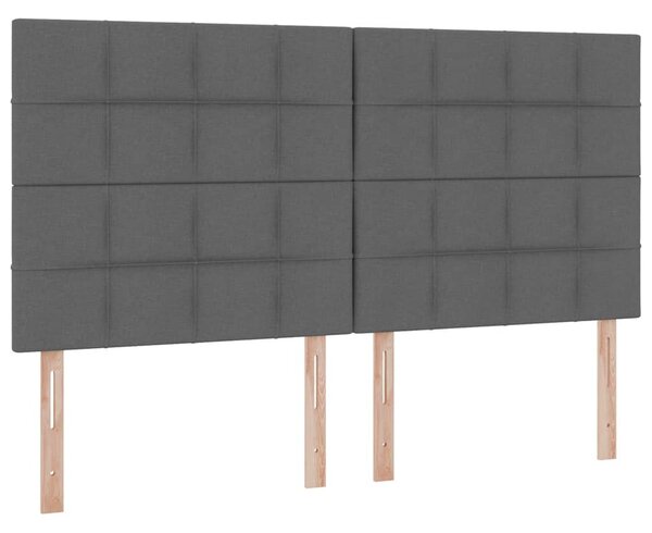Krevet s od storage s uzglavljem Tamnosiva 180 x 200 cm Tkanina - Siva / 180 x 200 cm