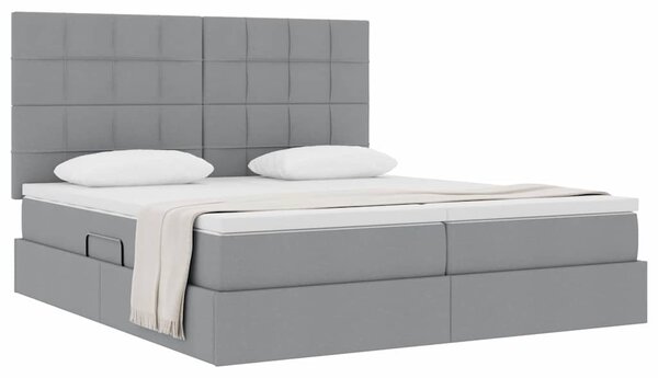 Krevet s od storage s pohranom Svjetlosiva 180 x 200 cm Tkanina - Svjetlosiva / 180 x 200 cm