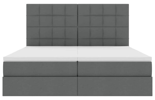 Krevet s od storage s uzglavljem Tamnosiva 180 x 200 cm Tkanina - Siva / 180 x 200 cm