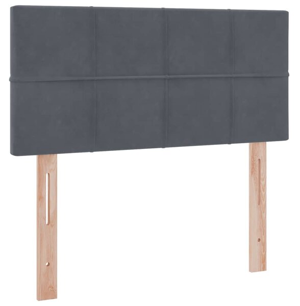 Krevet s od storage s madracem Tamno siva 90 x 200 cm Baršun - Siva / 90 x 200 cm