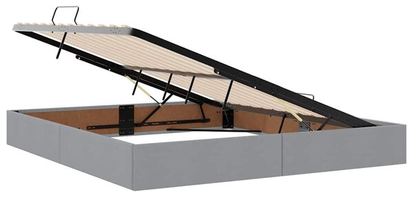 Krevet s od storage Svijetlo siva 180 x 200 cm tkanina - Siva / 180 x 200 cm