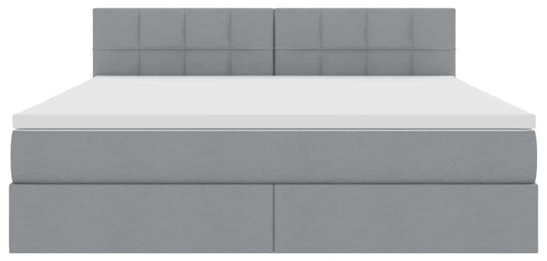 LED krevet za pohranu s madracem Svjetlosiva 160 x 200 cm - Svjetlosiva / 160 x 200 cm