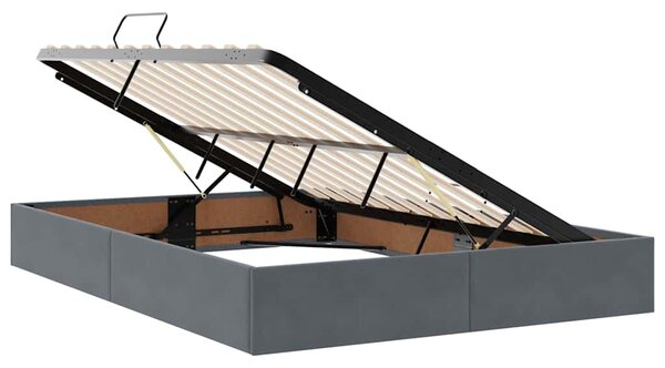 Krevet s od storage s madracem Tamno siva 140 x 190 cm Baršun - Siva / 140 x 190 cm