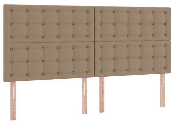 Krevet s od storage s madracem Kapućino 200 x 200 cm Lažna koža - Smeđa / 200 x 200 cm