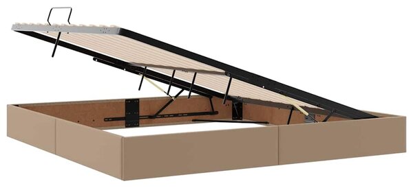 Krevet s od storage s madracem Kapućino 200 x 200 cm Lažna koža - Smeđa / 200 x 200 cm
