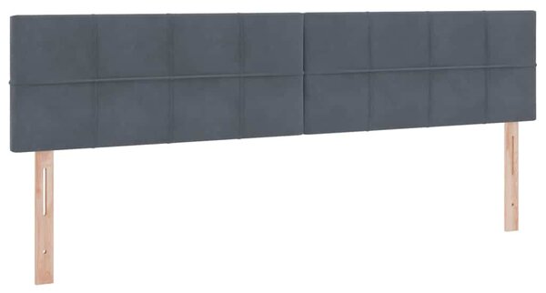 Krevet s od storage s madracem Tamno siva 200 x 200 cm Baršun - Siva / 200 x 200 cm