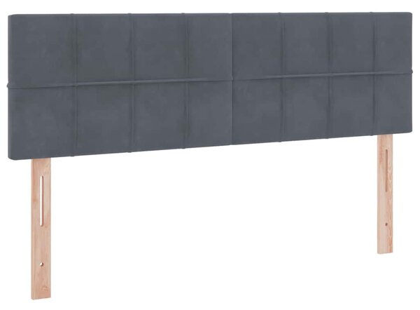 Krevet s od storage s madracem Tamno siva 140 x 190 cm Baršun - Siva / 140 x 190 cm