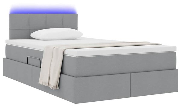 LED krevet za pohranu s madracem Svjetlosiva 120 x 200 cm - Svjetlosiva / 120 x 200 cm