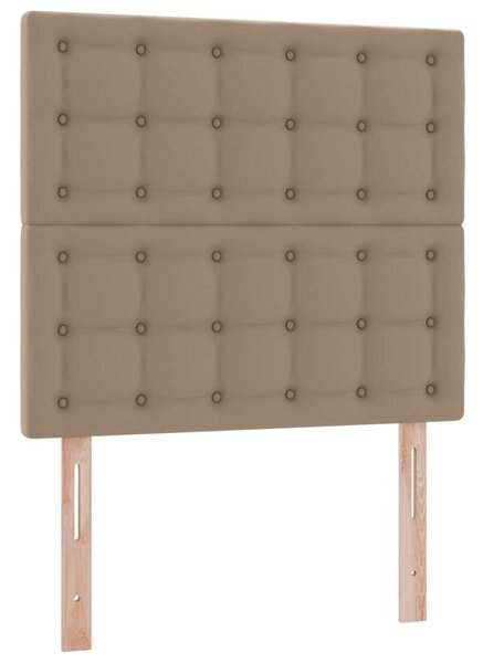 Krevet s od storage s madracem Kapućino 90 x 190 cm Lažna koža - Smeđa / 90 x 190 cm