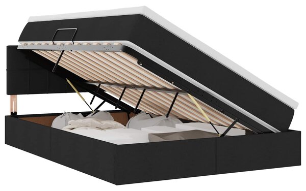 Krevet s madracem i skladištem s madracem Crna 140 x 190 cm - Crna / 140 x 190 cm