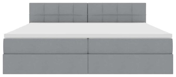 LED krevet za pohranu s madracem Svjetlosiva 200 x 200 cm - Svjetlosiva / 200 x 200 cm