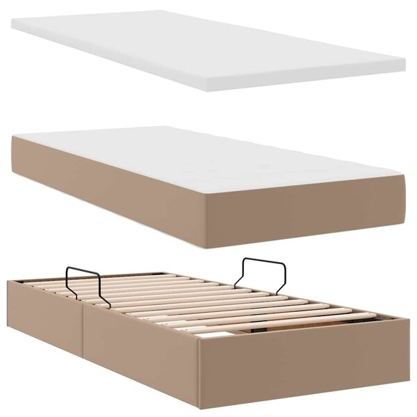 Krevet s madracem i skladištem Boja cappuccina 90 x 190 cm - Smeđa / 90 x 190 cm