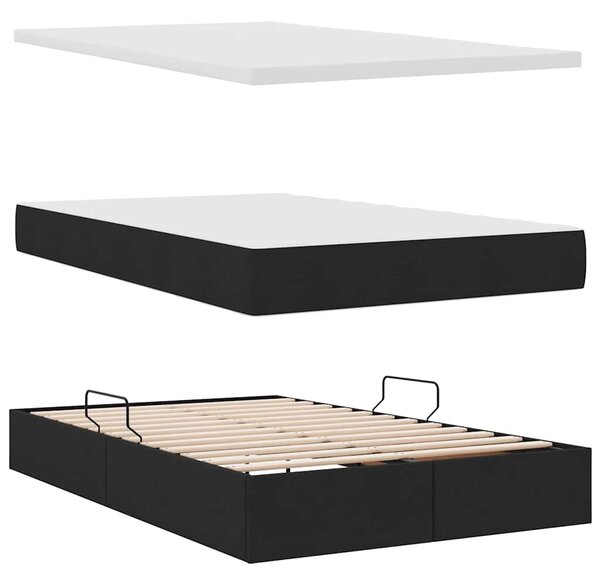 Krevet s madracem i skladištem s madracem Crna 120 x 200 cm - Crna / 120 x 200 cm