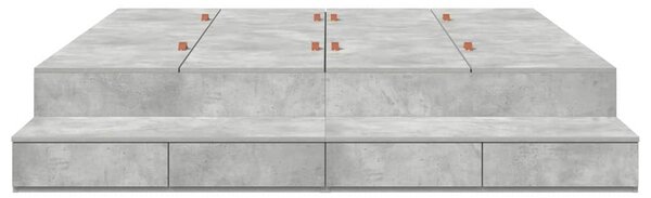 Krevet s ladicama Betonski sivi 180 cm Konstruirano drvo - Siva / 180 cm