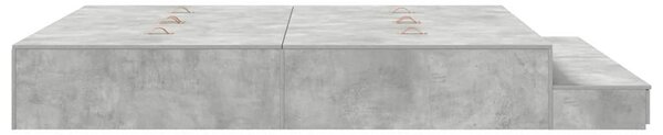 Krevet s ladicama Betonski sivi 180 cm Konstruirano drvo - Siva / 180 cm