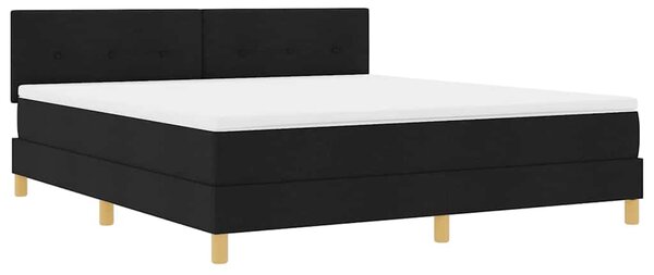 Krevet s opruga kutije s jastukom Crna 180 x 200 cm tkanina - Crna / 180 x 200 cm