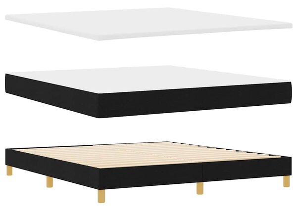 Krevet s opruga kutije s jastukom Crna 180 x 200 cm tkanina - Crna / 180 x 200 cm