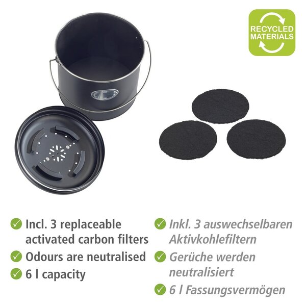 Crna kanta za bio otpad 6 l Nero – Wenko