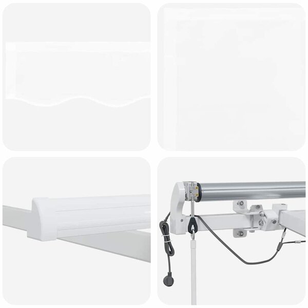 Skrovita tenda Bijelo 400 × 350 cm Poliester i metal - Bijela / 400 × 350 cm