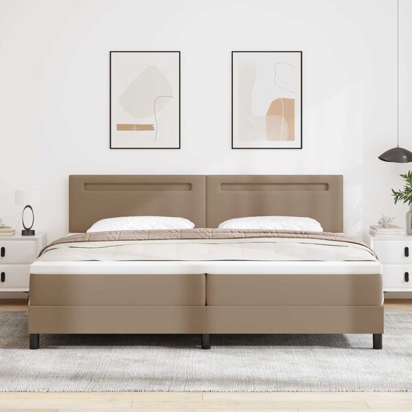 Krevet s opruga kutije s madracem Boja cappuccina 200 x 200 cm - Smeđa / 200 x 200 cm