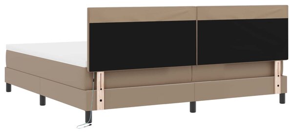 Krevet s opruga kutije s madracem Boja cappuccina 200 x 200 cm - Smeđa / 200 x 200 cm