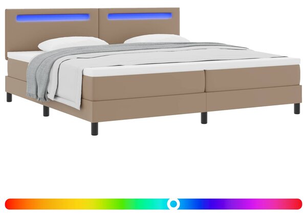 Krevet s opruga kutije s madracem Boja cappuccina 200 x 200 cm - Smeđa / 200 x 200 cm