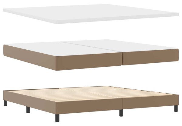 Krevet s opruga kutije s madracem Boja cappuccina 200 x 200 cm - Smeđa / 200 x 200 cm