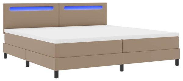 Krevet s opruga kutije s madracem Boja cappuccina 200 x 200 cm - Smeđa / 200 x 200 cm
