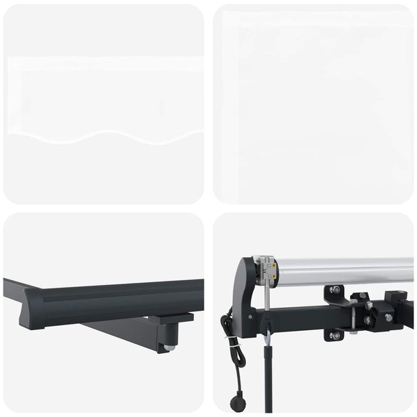 Skrovita tenda Bijelo 600 × 300 cm Tkanina i Aluminij - Bijela / 600 × 300 cm