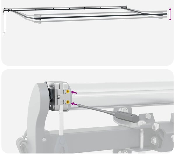 Skrovita tenda Zelena i žuta 600 × 300 cm Tkanina i Aluminij - Zelena / 600 × 300 cm