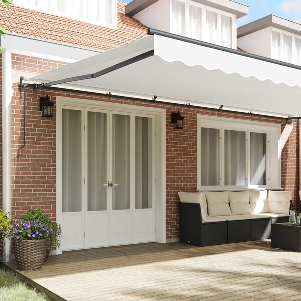 Skrovita tenda Bijelo 600 × 300 cm Tkanina i Aluminij - Bijela / 600 × 300 cm
