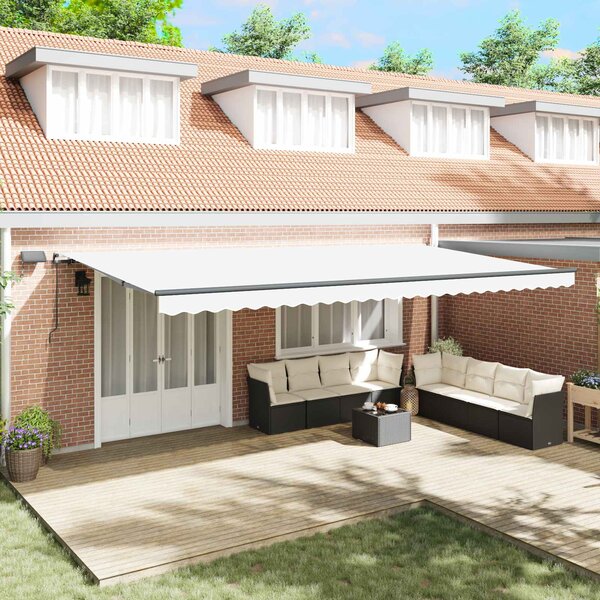 Skrovita tenda Bijelo 600 ×300 cm tkanina - Bijela / 600 ×300 cm