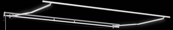 Skrovita tenda Bijelo 400 × 350 cm Poliester i metal - Bijela / 400 × 350 cm