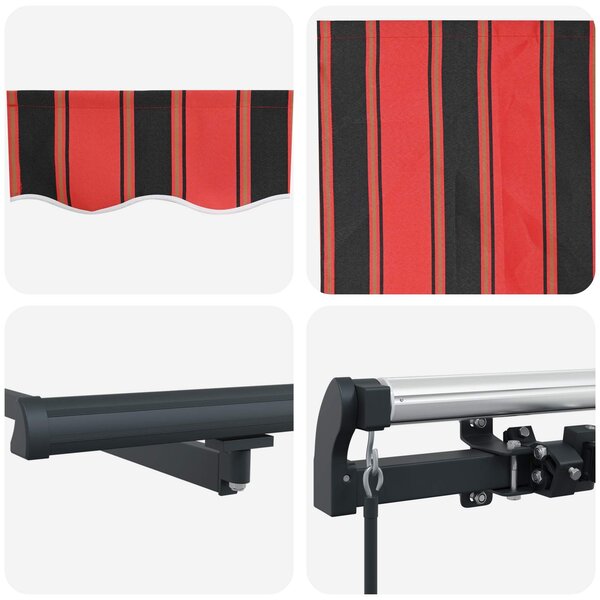 Skrovita tenda narančasta i smeđa 450 × 300 cm - Narančasta / 450 × 300 cm