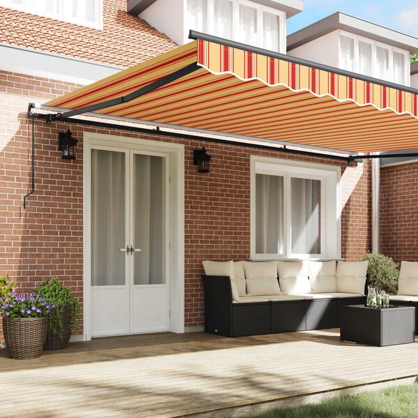 Skrovita tenda Žuta i narančasta 500 × 350 cm Poliester i čelik - Žuta / 500 × 350 cm
