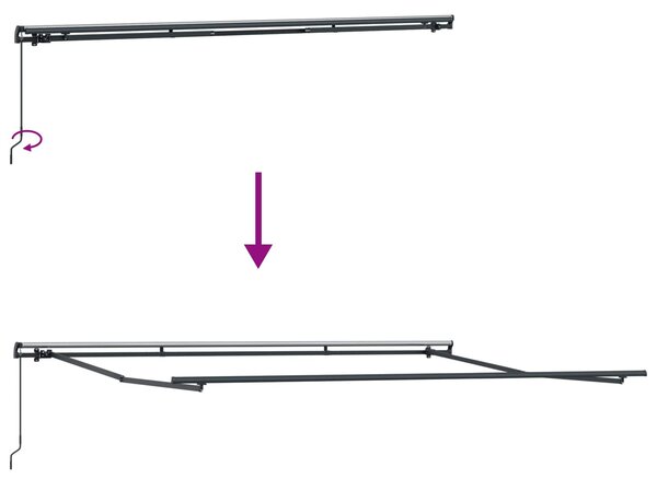 Skrovita tenda Bež 450 × 300 cm Poliester i čelik - Bež / 450 × 300 cm