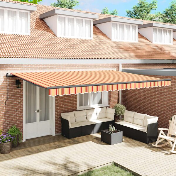 Skrovita tenda Žuta i narančasta 500 × 350 cm Poliester i čelik - Žuta / 500 × 350 cm