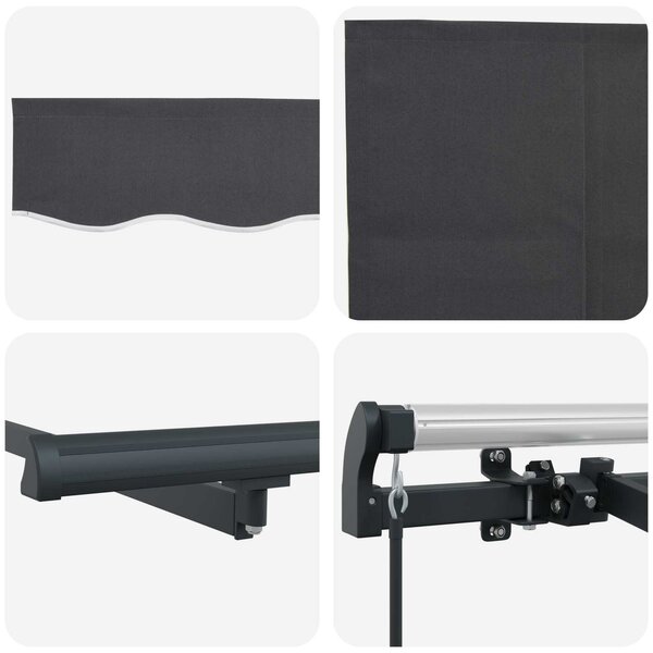 Skrovita tenda Antracit 350 x 200 cm tkanina - Antracit / 350 x 200 cm