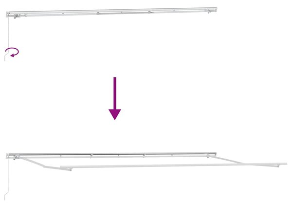 Skrovita tenda Bijelo 600 × 300 cm Poliester i aluminij - Bijela / 600 × 300 cm