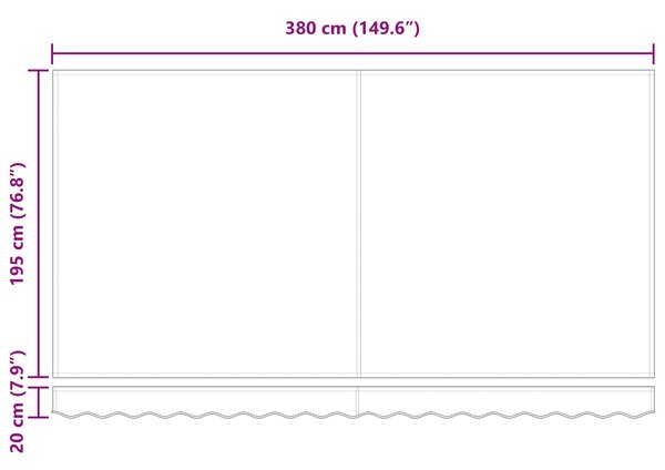 Skrovita tenda Žuta 400 x 200 cm tkanina - Žuta / 400 x 200 cm